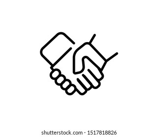 Handshake line icon. Vector symbol in trendy flat style on white background. Web sing for design.