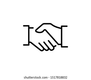 Handshake line icon. Vector symbol in trendy flat style on white background. Web sing for design.