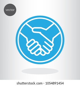 handshake line sign, icon - vector illustration EPS, flat design icon
