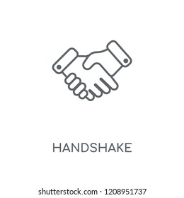 Handshake linear icon. Handshake concept stroke symbol design. Thin graphic elements vector illustration, outline pattern on a white background, eps 10.