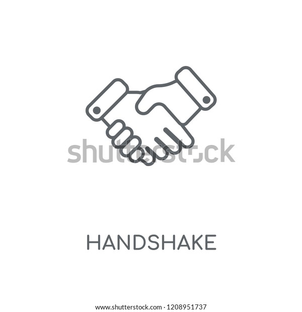 Handshake Linear Icon Handshake Concept Stroke Stock Vector