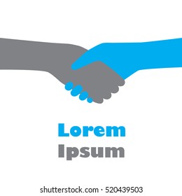 Handshake logo background representing deal, agreement, partner, friend, cooperation.