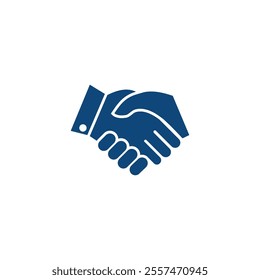 Handshake logo design, handshake icon, simple blue handshake