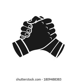 handshake logo design icon vector silhouette