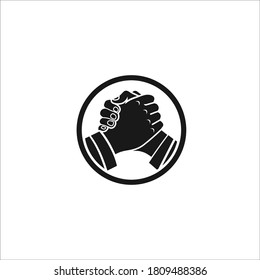 handshake logo design icon vector silhouette