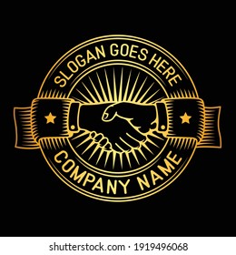 Handshake logo design template. Vector and illustration.