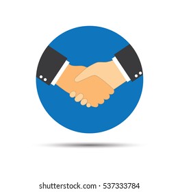Handshake logo icon for business agreement, deal, contract and partnership.
