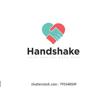 handshake logo, icon, symbol, design template