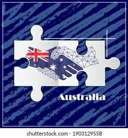 Handshake-Logo aus der Flagge Australiens