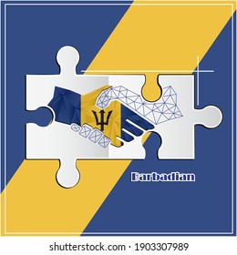 Logo de Handshake hecho desde la bandera de Barbados