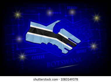 Handshake logo made from the flag of Botswana.