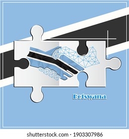 Handshake logo made from the flag of Botswana