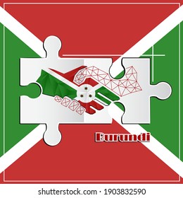 Handshake logo made from the flag of Burundi
