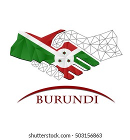 Handshake logo made from the flag of burundi.