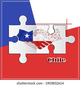 Handshake-Logo aus der Flagge Chiles