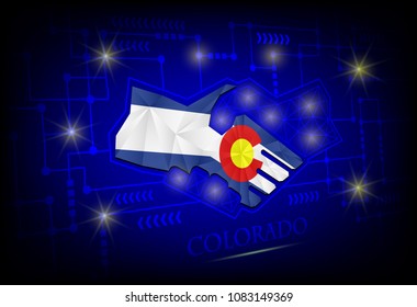 Handshake logo made from the flag of Colorado.