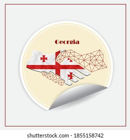 Handshake logo made from the flag of Georgia