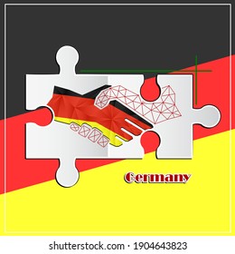 Handshake logo made from the flag of Germany