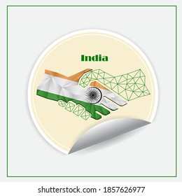 Handshake logo made from the flag of India