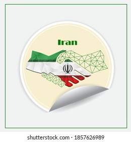 Handshake-Logo aus der Flagge Irans