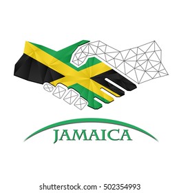 Handshake Logo Made Flag Jamaica Stock Vector Royalty Free Shutterstock