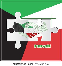 Handshake-Logo aus der Flagge Kuwaits