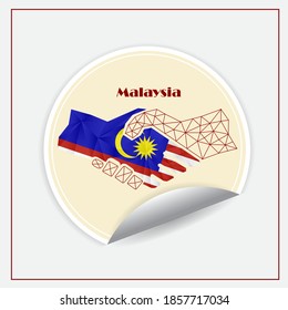 Handshake logo made from the flag of Malaysia