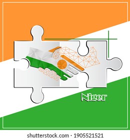 Handshake-Logo aus der Flagge von Niger