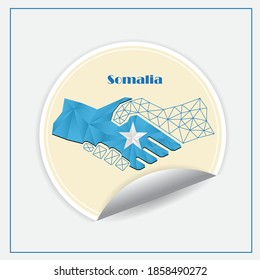 Handshake logo made from the flag of Somalia