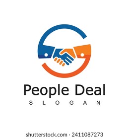 Handshake Logo. People deal isolated on white background. Business and Cooperation Logo.