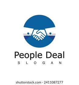 Handshake Logo. People deal isolated on white background. Business and Cooperation Logo.