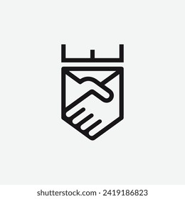 handshake logo template. Business partnership and unity logo design.