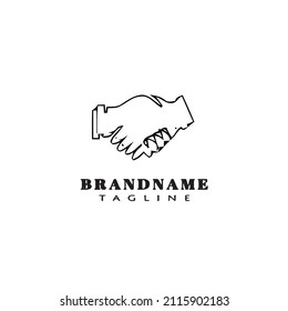 handshake logo template icon modern design vector illustration