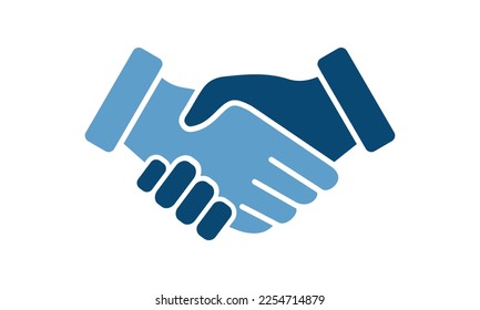 Handshake Logo. Two Hands Make a Deal. Usable for Business and Cooperation Logos. Flat Vector Logo Design Template Element.