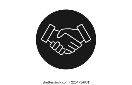 Handshake Logo. Two Hands Make a Deal. Usable for Business and Cooperation Logos. Flat Vector Logo Design Template Element.
