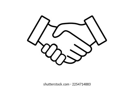 Handshake-Logo. Zwei Hände machen ein Geschäft. Für Logos für Unternehmen und Zusammenarbeit geeignet. Flaches Vectorlogo-Design-Vorlagenelement.