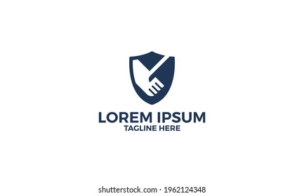 Handshake logo vector icon illustration