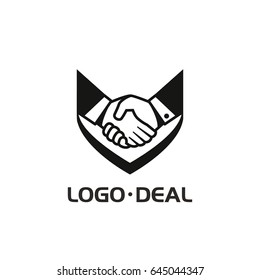 Handshake logo. Vector logo useful for business related to contracts, deals, support, agreements, etc