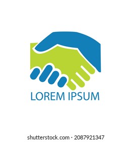 un logotipo de apretón de manos, muy adecuado para uso en empresas de consultoría, servicios, colaboraciones y otros. vector