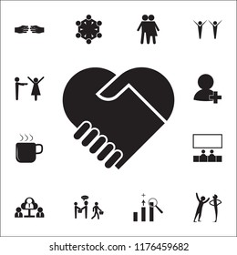 handshake with love icon. Conversation and Friendship icons universal set for web and mobile