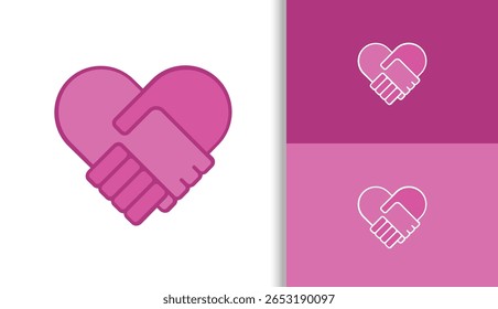HANDSHAKE LOVE LOGO, HEART SHAPE LOGO