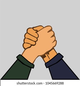 
Handshake man two hands