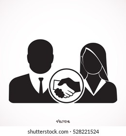 Handshake men and women. Handshake of business people partners businessmen and businesswomen.