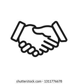 handshake. minimal thin line web icon. simple vector illustration outline. concept for infographic website or app.