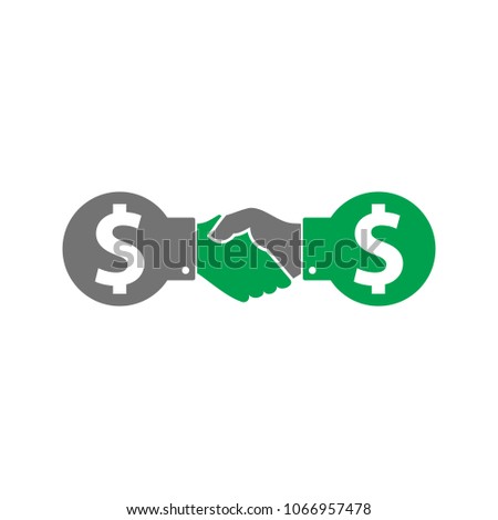 Handshake Money Logo Icon Design
