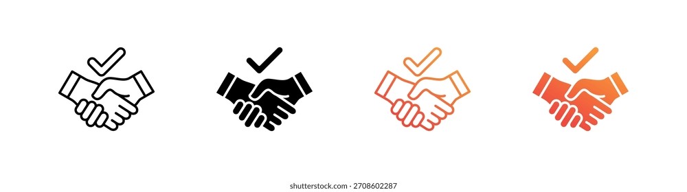 Conjunto de Ícones de Múltiplos Estilos de Handshake