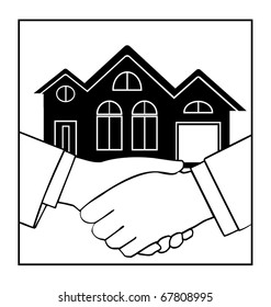 handshake on the background of the house