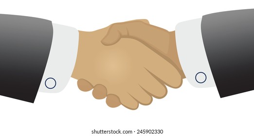 Handshake on white background vector illustration for business and finance