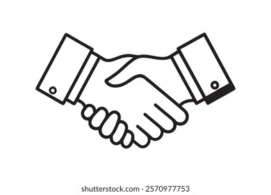 a handshake, one hand has too many fingers, the other is normal, vector style, plain background