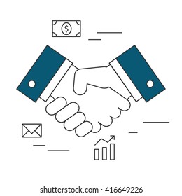 Handshake outline illustration